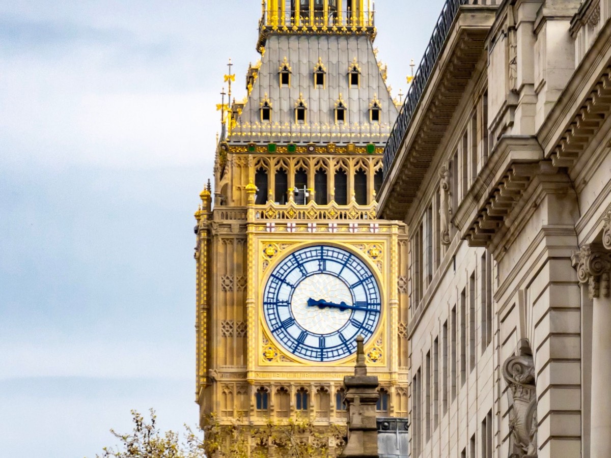 The Elizabeth Tower clock face, Westminster.